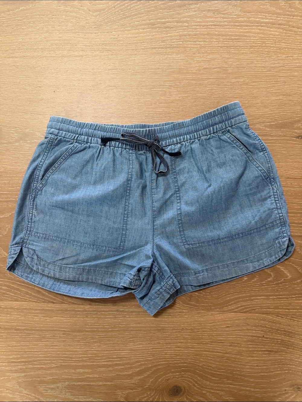 J. Crew Women's Chambray Drawstring Athletic Shorts - Light Blue
